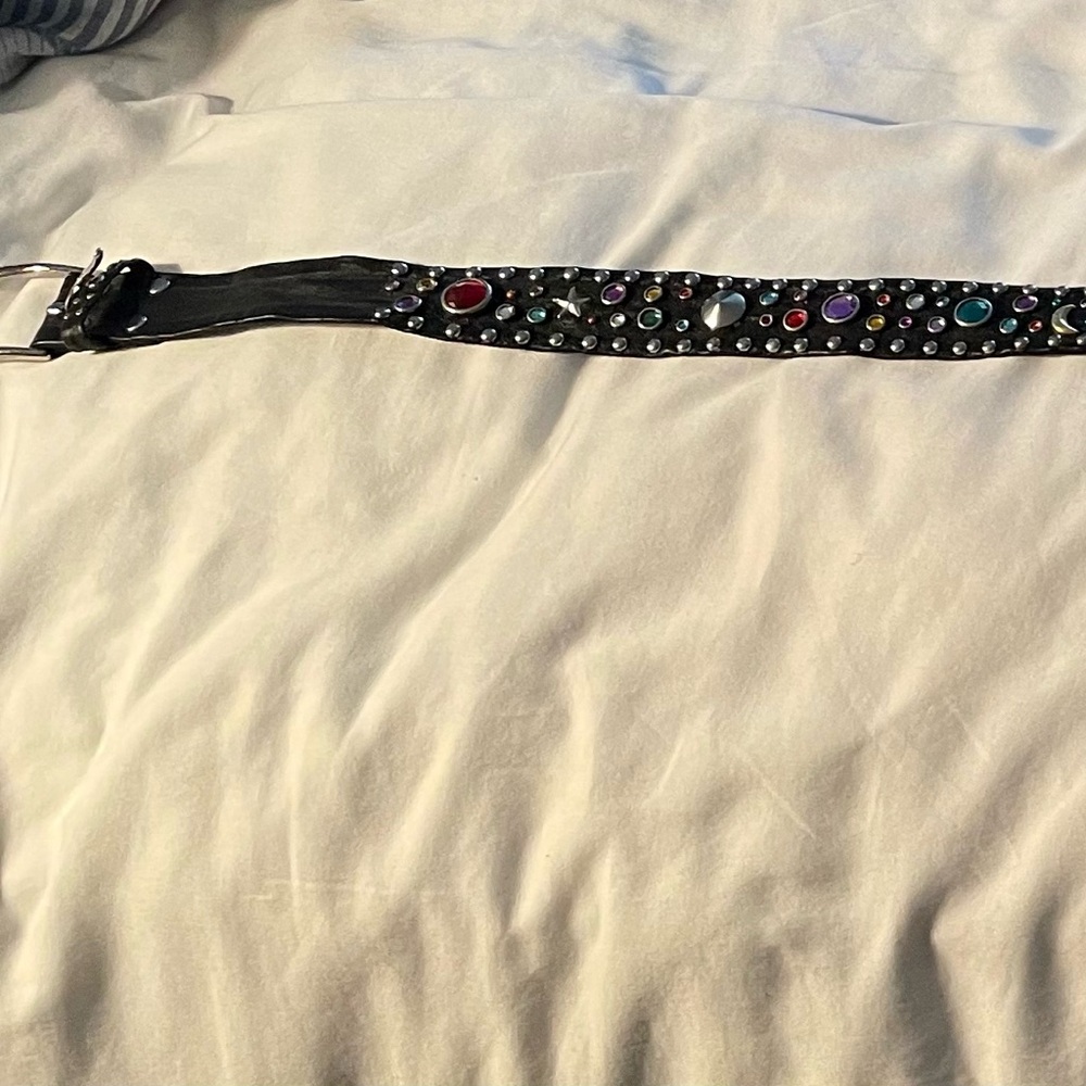 Black Studded Belt with Multicolor Accents Absolutely beautiful, NEVER USED!